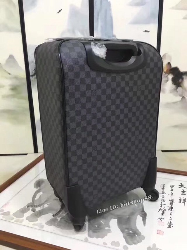 LV萬向輪爆新款拉杆箱 路易威登原版皮黑格行李箱 gdx1160